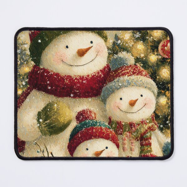 Item preview, Cute Snowman Family Portrait - Heartwarming Textured Christmas Art designed and sold by Lamarcy.