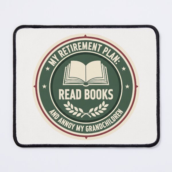 Item preview, Retirement plan, books, reading, grandchildren, nerves, vintage designed and sold by Fuechse.