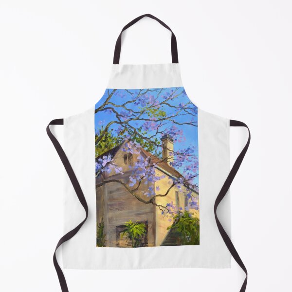 Item preview, Yellow stone house with jacaranda designed and sold by ShellyDu.