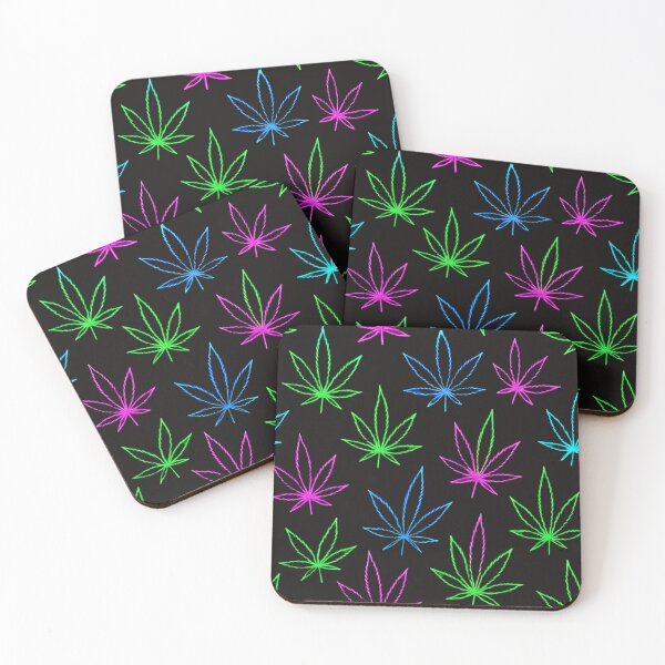 Item preview, Neon Cannabis Leaf Seamless Pattern – Colorful Marijuana Leaf Outline Design designed and sold by Sksticker991.