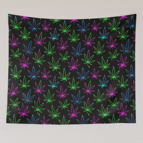Item preview, Neon Cannabis Leaf Seamless Pattern – Colorful Marijuana Leaf Outline Design designed and sold by Sksticker991.