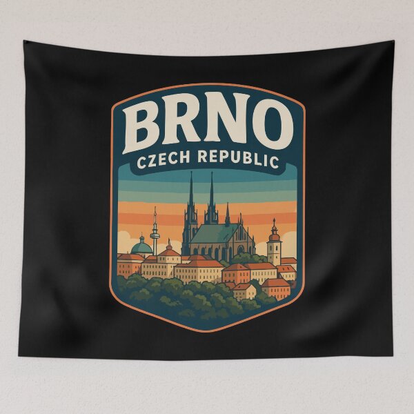 Item preview, Brno Czech Republic Retro Travel designed and sold by TomFrontierArt.