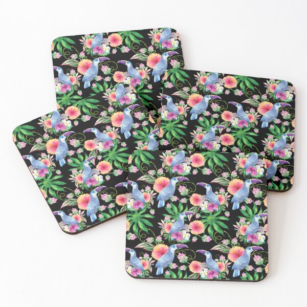 Item preview, Watercolor Toucan Tropical Floral Pattern designed and sold by PSYNOVA.