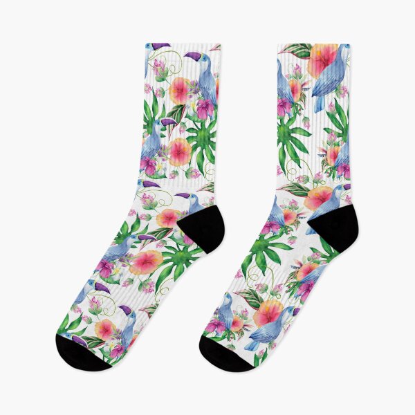 Item preview, Watercolor Toucan Tropical Floral Pattern designed and sold by PSYNOVA.