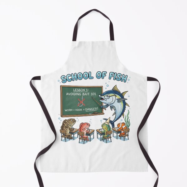 Item preview, Funny School of Fish Cartoon Avoiding Bait Lesson designed and sold by EverBranz-stor.
