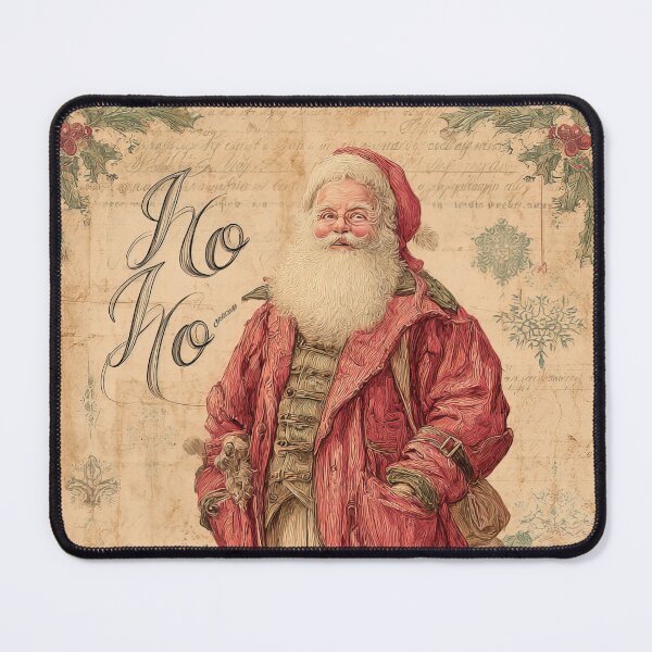 Item preview, Vintage Father Christmas Portrait with Ho Ho Ho Typography - Rustic Art designed and sold by Lamarcy.