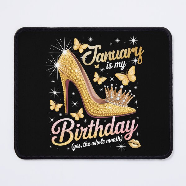 Item preview, January Queen Birthday Gold High Heel Sparkly Crown Whole Month Tee designed and sold by KristenosNehk.