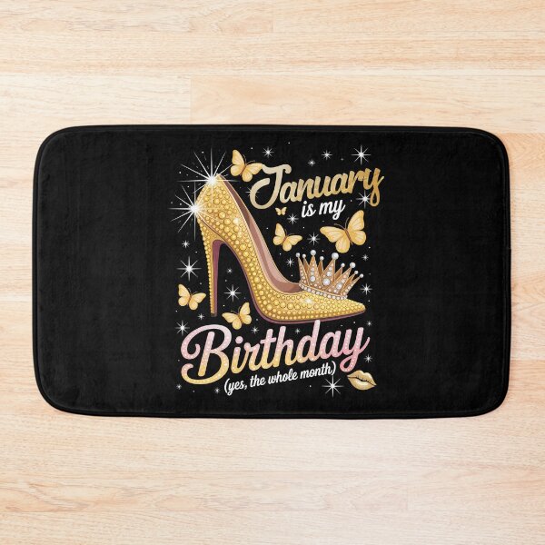 Item preview, January Queen Birthday Gold High Heel Sparkly Crown Whole Month Tee designed and sold by KristenosNehk.