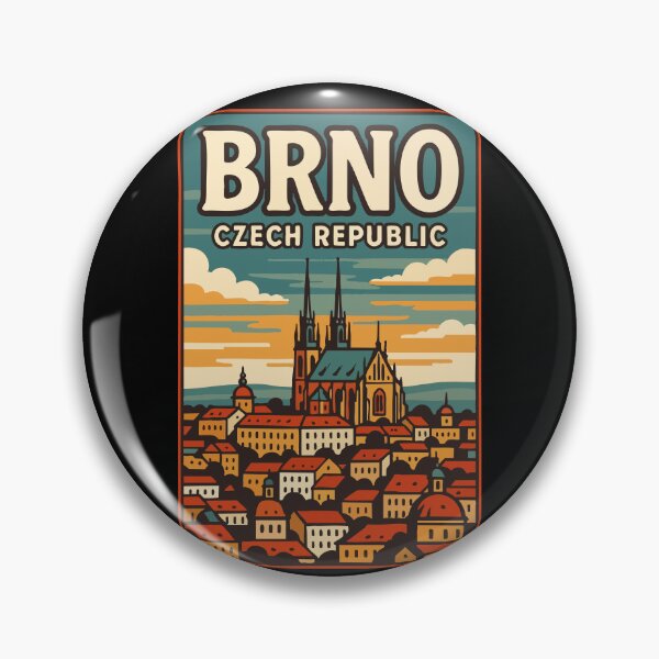Item preview, Brno Czech Republic Retro Vintage Travel designed and sold by TomFrontierArt.