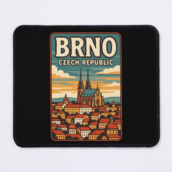 Item preview, Brno Czech Republic Retro Vintage Travel designed and sold by TomFrontierArt.