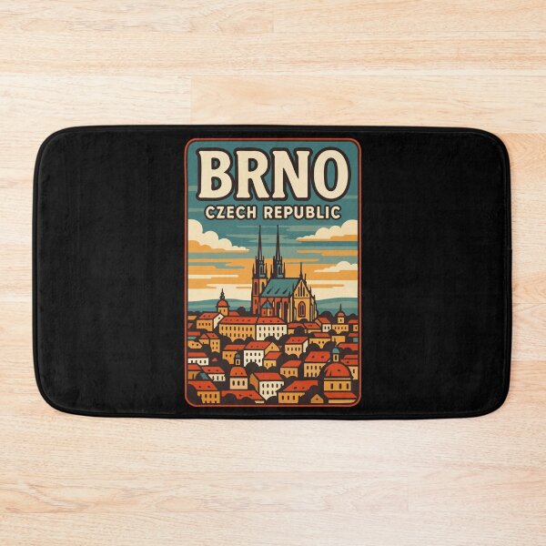 Item preview, Brno Czech Republic Retro Vintage Travel designed and sold by TomFrontierArt.