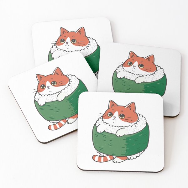 Item preview, Kawaii Cat Sushi Roll - Cute Japanese Food Art designed and sold by littleflabby.