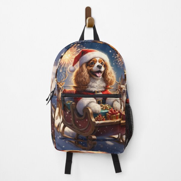 Item preview, Santa Cavalier Christmas Sleigh – Festive Dog Holiday Magic designed and sold by AmetistLight.