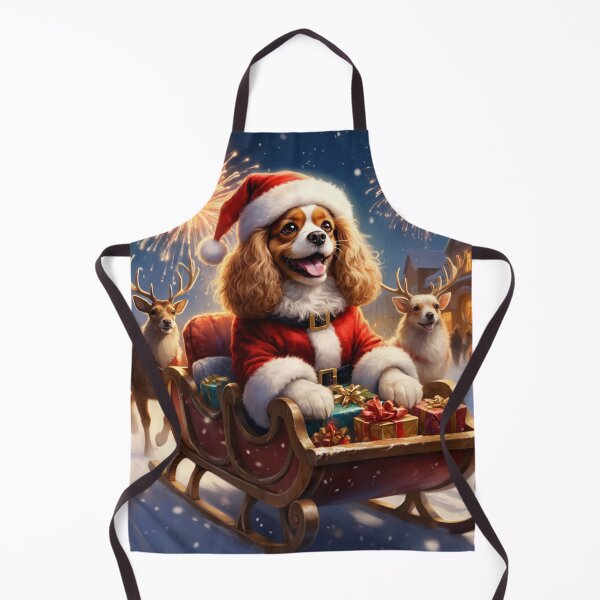 Item preview, Santa Cavalier Christmas Sleigh – Festive Dog Holiday Magic designed and sold by AmetistLight.
