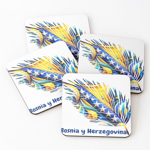 Item preview, Abstract Bosnia Herzegovina Flag – Feather Design designed and sold by ArteJorge48.
