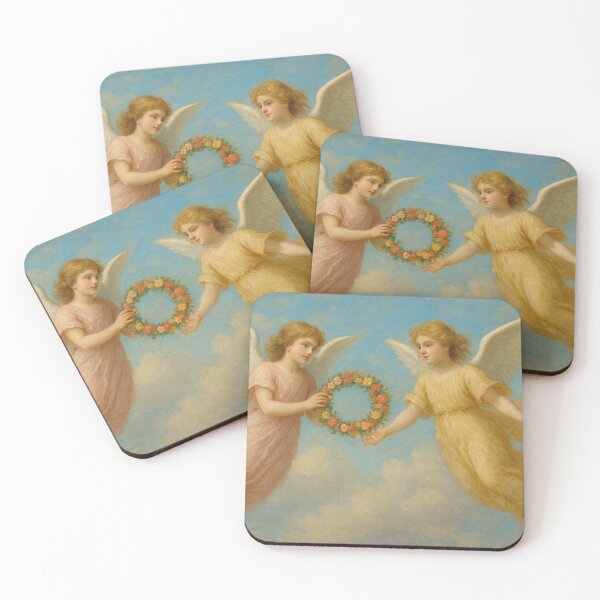 Item preview, Heavenly angels with flower wreaths designed and sold by Sigtrix.