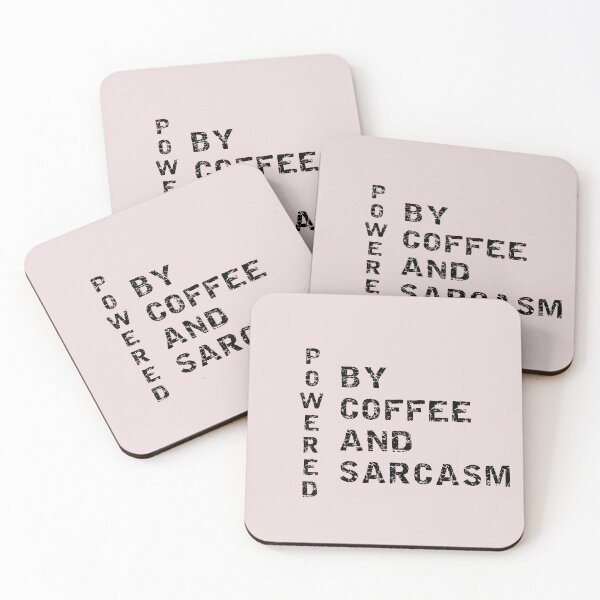 Item preview, Powered by coffee and sarcasm designed and sold by SisuPrintsCo.