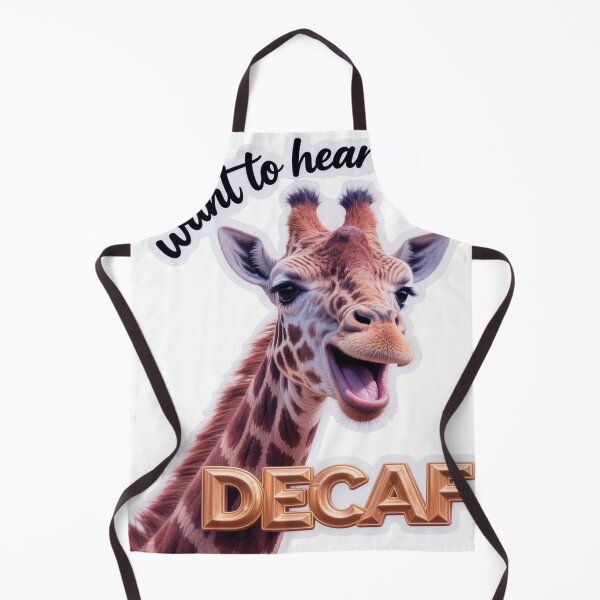Item preview, Modern Realistic Giraffe "Want to Hear a Joke? DECAF" Pun Sticker Design designed and sold by ARTCREATESHOP.