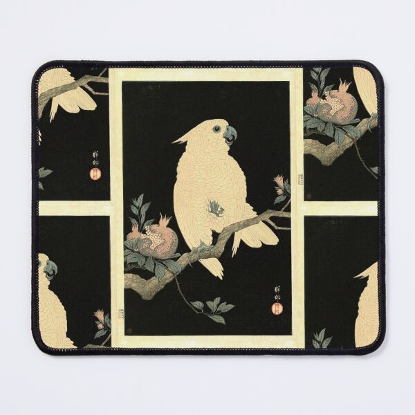 Item preview, Cockatoo and Pomegranate Style 3 by Ohara Koson : Vintage Japanese Poster designed and sold by artofuniverse.