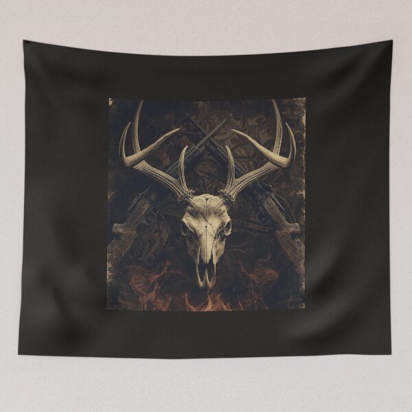 Item preview, Deer Skull with Crossed Rifles Camo Hunting Vintage Design designed and sold by TitanRN.