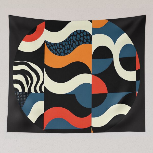 Item preview, 4 part round abstract colorful geometric design  designed and sold by SmashingDeals.
