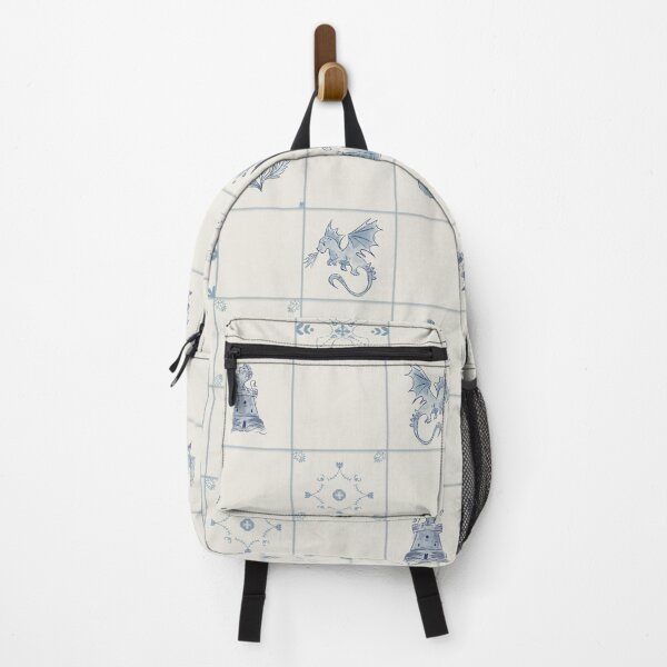 Item preview, Delft Tiles Castlecore Dragons & Medieval Fantasy Castles in soft blue tone designed and sold by aneladesigns.