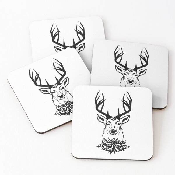 Item preview, Floral Deer Head – Elegant Rose‑Veil Animal Art designed and sold by LotusDigitalArt.