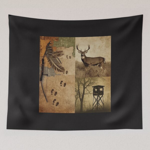 Item preview, Vintage Bow Hunting Whitetail Deer Art Print - Archery Hunter Rustic Wall Decor designed and sold by TitanRN.