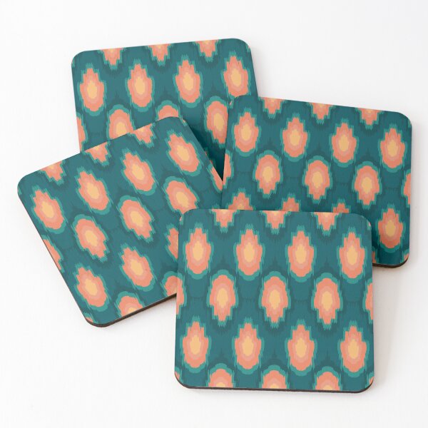 Item preview, Vibrant Hot Pink Floral Ikat Bloom Pattern designed and sold by Modular Prints.