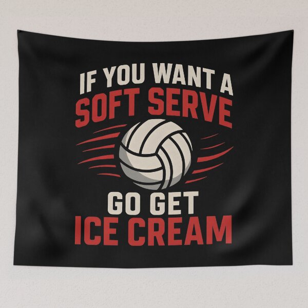 Item preview, Retro If You Want A Soft Serve Go Get Ice Cream Volleyball designed and sold by hemagamo.