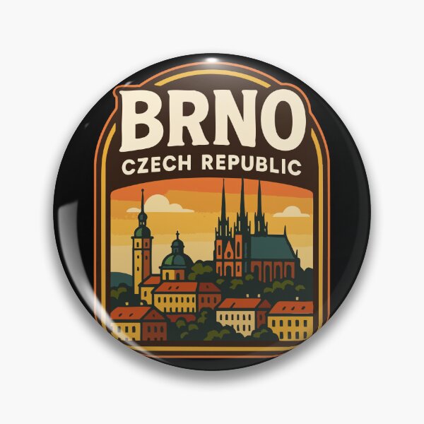 Item preview, Brno Czech Republic Retro Cityscape designed and sold by TomFrontierArt.