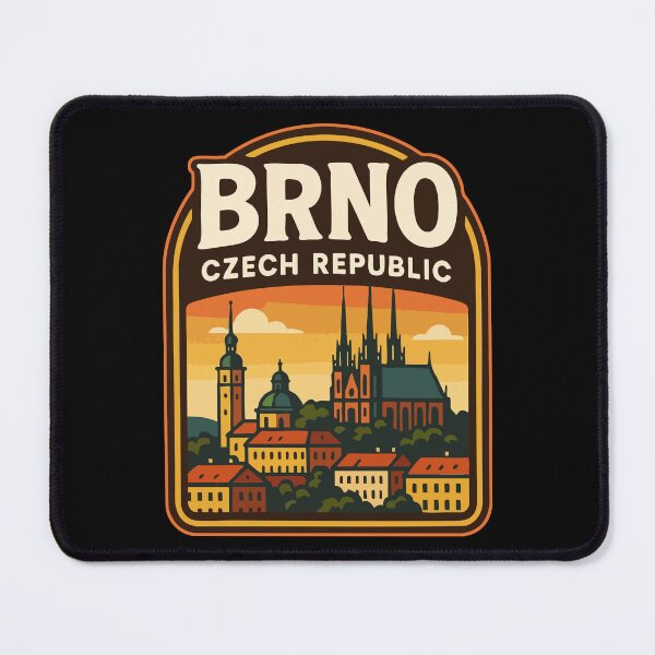 Item preview, Brno Czech Republic Retro Cityscape designed and sold by TomFrontierArt.
