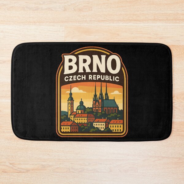 Item preview, Brno Czech Republic Retro Cityscape designed and sold by TomFrontierArt.