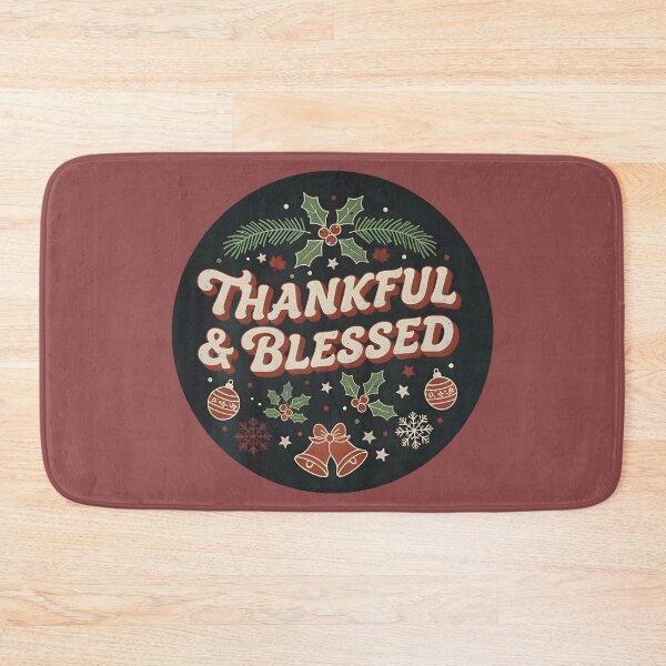 Item preview, Vintage Christmas Cheer: Thankful & Blessed Retro Holiday Design designed and sold by Remy-Aura.