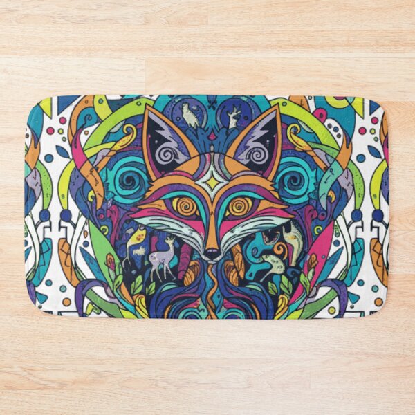 Item preview, Vibrant Spirit Fox Mandala Art Print designed and sold by MartinxMarie.