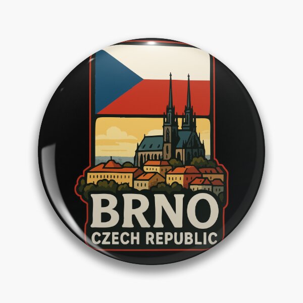 Item preview, Brno Czech Republic Flag Travel Retro designed and sold by TomFrontierArt.