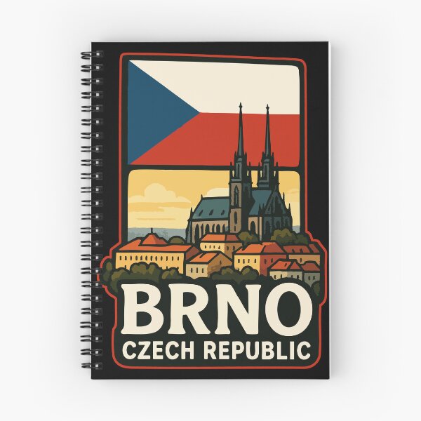 Item preview, Brno Czech Republic Flag Travel Retro designed and sold by TomFrontierArt.