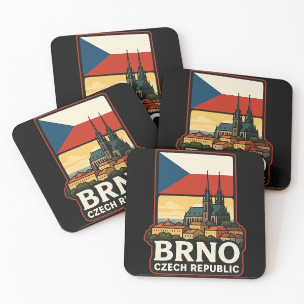 Item preview, Brno Czech Republic Flag Travel Retro designed and sold by TomFrontierArt.