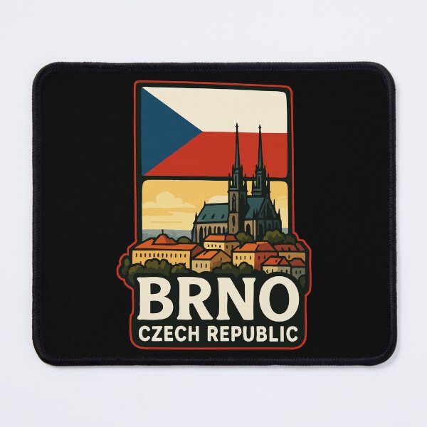 Item preview, Brno Czech Republic Flag Travel Retro designed and sold by TomFrontierArt.