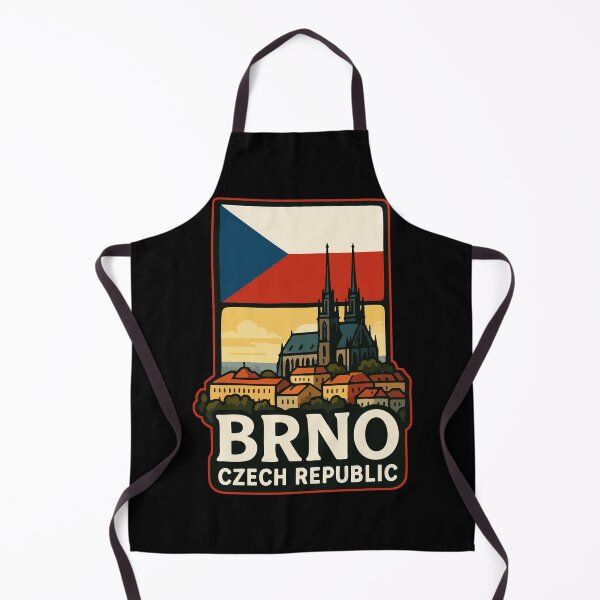 Item preview, Brno Czech Republic Flag Travel Retro designed and sold by TomFrontierArt.