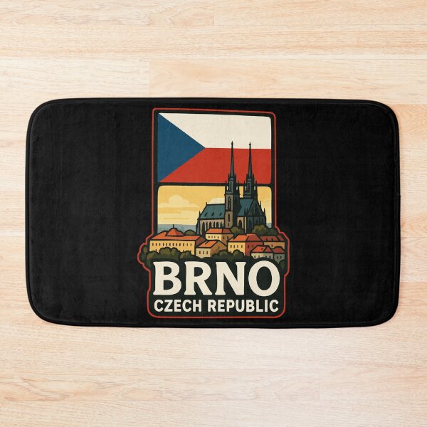 Item preview, Brno Czech Republic Flag Travel Retro designed and sold by TomFrontierArt.