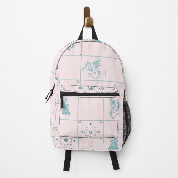 Item preview, Delft Tiles Castlecore Dragons & Medieval Fantasy Castles in teal tone designed and sold by aneladesigns.
