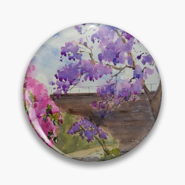 Item preview, Street in Wollstonecraft with jacaranda and bougainvillea designed and sold by ShellyDu.