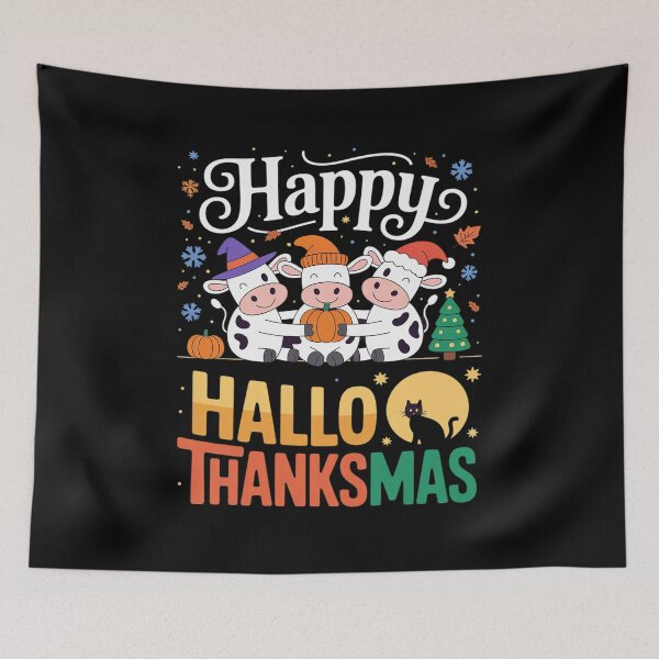 Item preview, Happy Hallothanksmas Moo Cow Lover Funny Holiday  designed and sold by MyzoToyota.