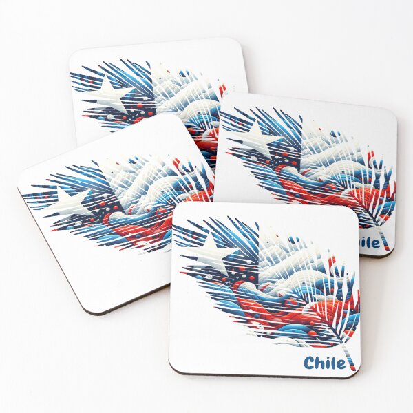 Item preview, Abstract Chile Flag – Feather Design designed and sold by ArteJorge48.