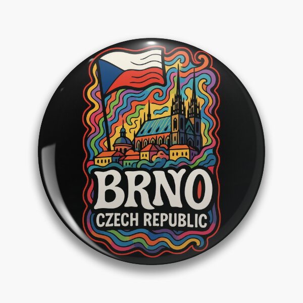 Item preview, Brno Czech Republic Flag Travel Trippy Art designed and sold by TomFrontierArt.