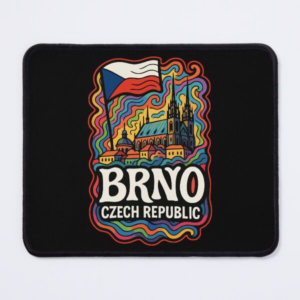 Item preview, Brno Czech Republic Flag Travel Trippy Art designed and sold by TomFrontierArt.
