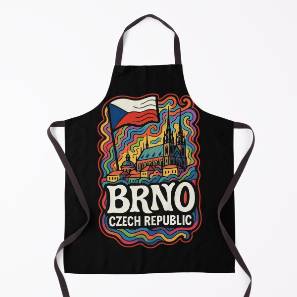 Item preview, Brno Czech Republic Flag Travel Trippy Art designed and sold by TomFrontierArt.