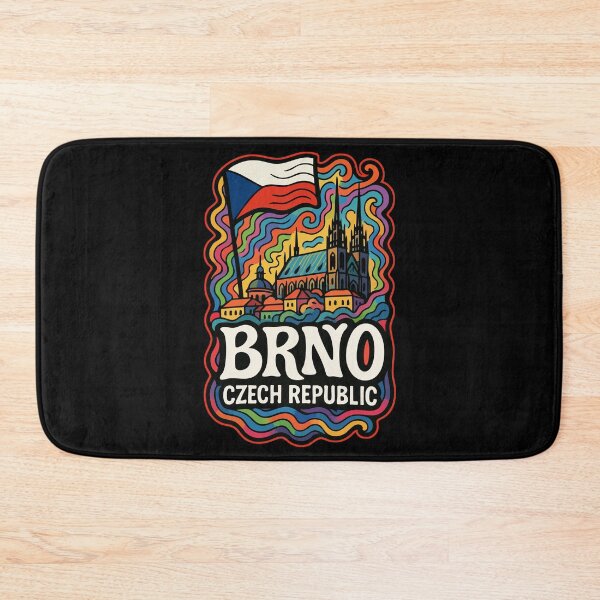 Item preview, Brno Czech Republic Flag Travel Trippy Art designed and sold by TomFrontierArt.