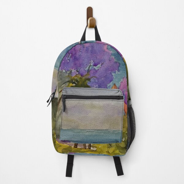 Item preview, Red house with jacaranda designed and sold by ShellyDu.